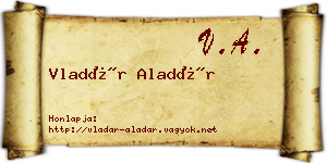 Vladár Aladár névjegykártya